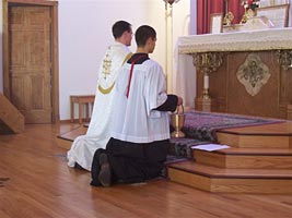 The Asperges at the beginning of Mass