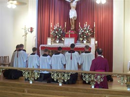 Prayers after Mass - joined in by Bishop Tissier de Mallerais