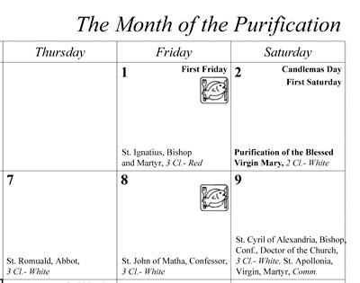 calendar: February close-up