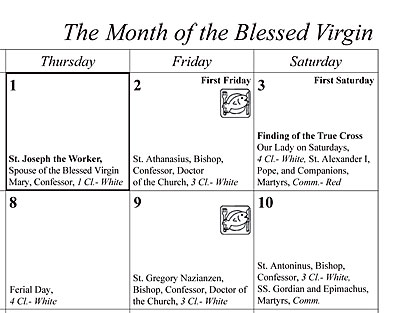 calendar: May  close-up