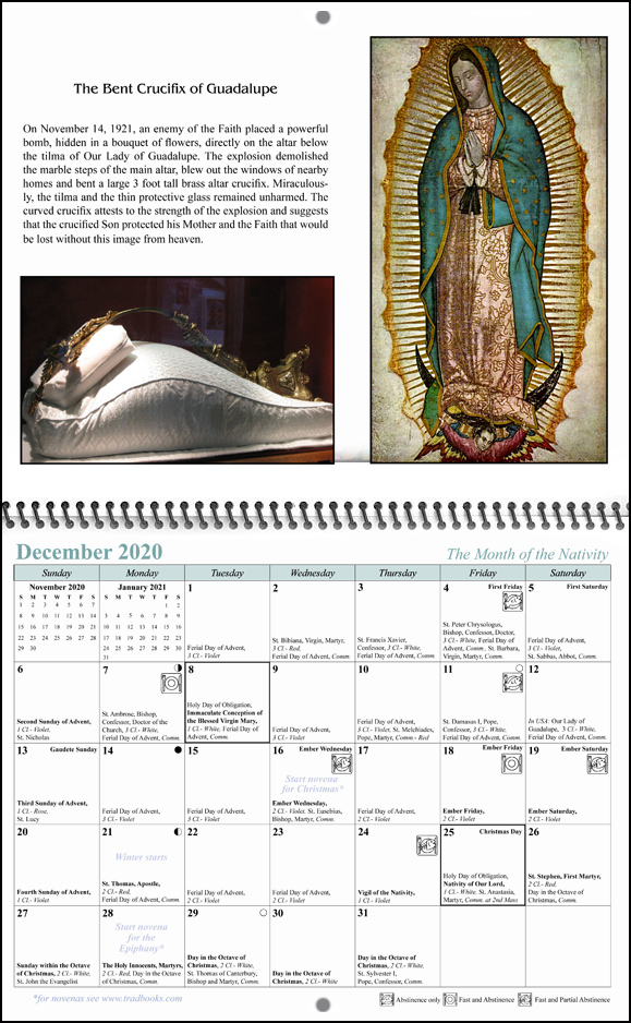 calendar The Holy Crucifix December spread in colour