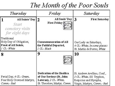 calendar: November close-up