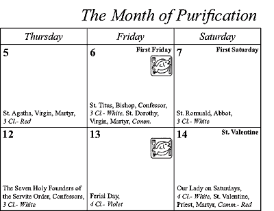 calendar: February close-up