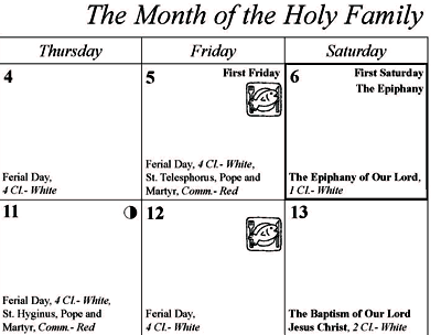 calendar: January close-up